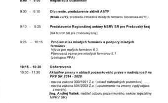 Pozvánka na Klub mladých farmárov Drienica, 16.-17.02.2018