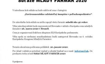 Súťaž MLADÝ FARMÁR 2020