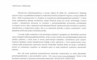 DOTAZNÍK Ministerstva poľnohospodárstva a rozvoja vidieka SR